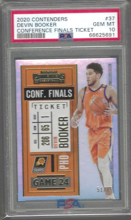 DEVIN BOOKER 2020-21 PANINI CONTENDERS CONFERENCE FINALS TICKET /75 PSA 10 POP 2
