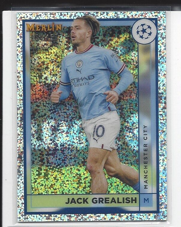 JACK GREALISH 2022-23 TOPPS MERLIN CHROME SPECKLE REFRACTOR #D 35/150