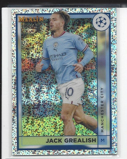 JACK GREALISH 2022-23 TOPPS MERLIN CHROME SPECKLE REFRACTOR #D 35/150