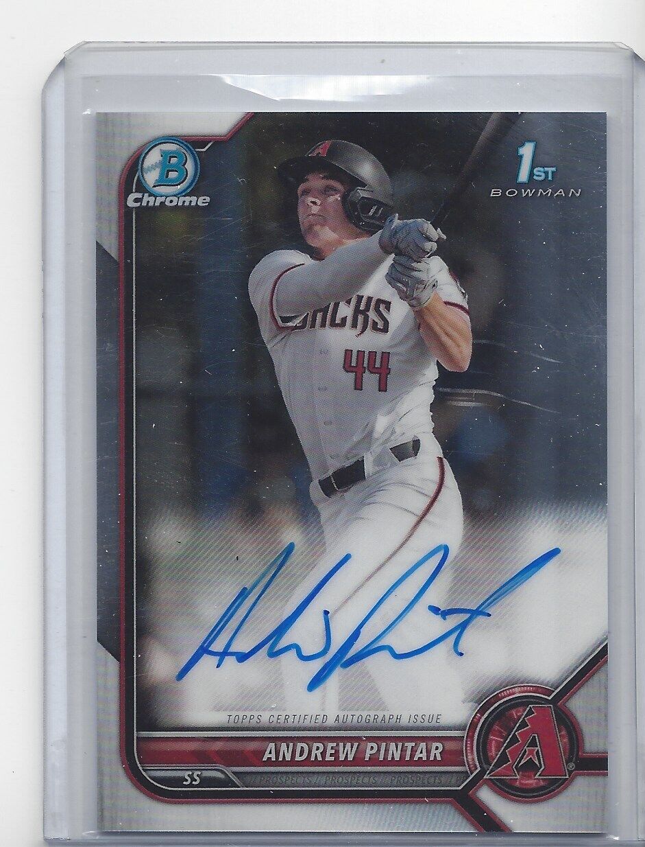 ANDREW PINTAR 2022 BOWMAN DRAFT CHROME 1ST PROSPECT ON CARD AUTO