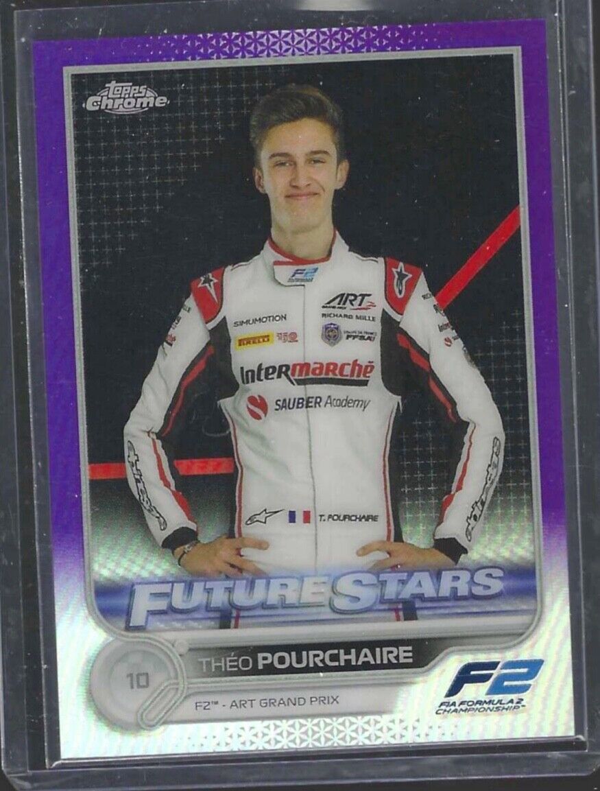 THEO POURCHAIRE 2022 TOPPS CHROME F1 PURPLE REFRACTOR FUTURE STARS #D 247/399