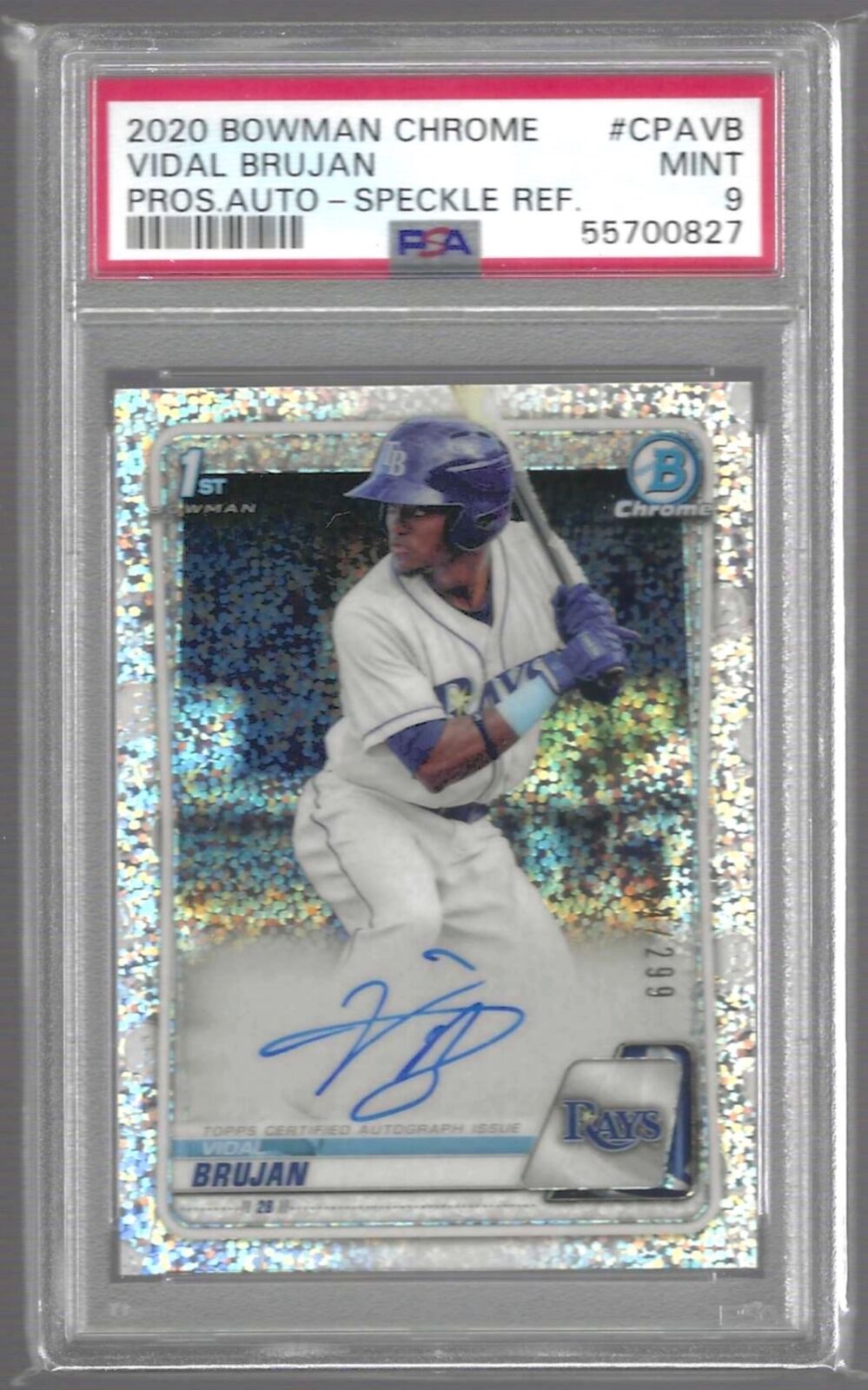 VIDAL BRUJAN 2020 BOWMAN SPECKLE REFRACTOR 1ST PROSPECT AUTO /299 PSA 9 MINT