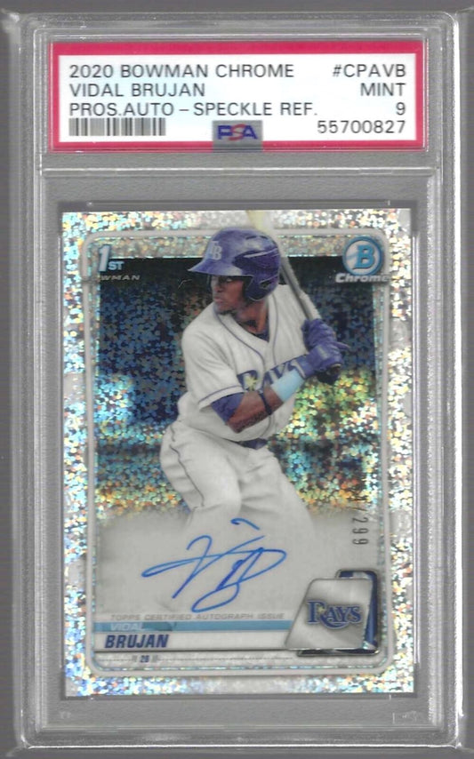 VIDAL BRUJAN 2020 BOWMAN SPECKLE REFRACTOR 1ST PROSPECT AUTO /299 PSA 9 MINT