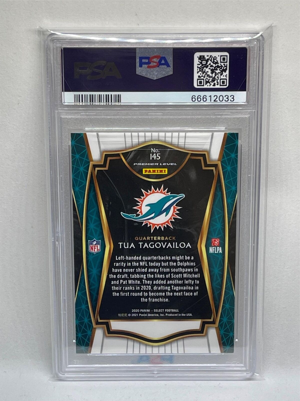 TUA TAGOVAILOA 2020 PANINI SELECT PREMIER LEVEL ROOKIE RC #145 PSA 10 GEM MINT
