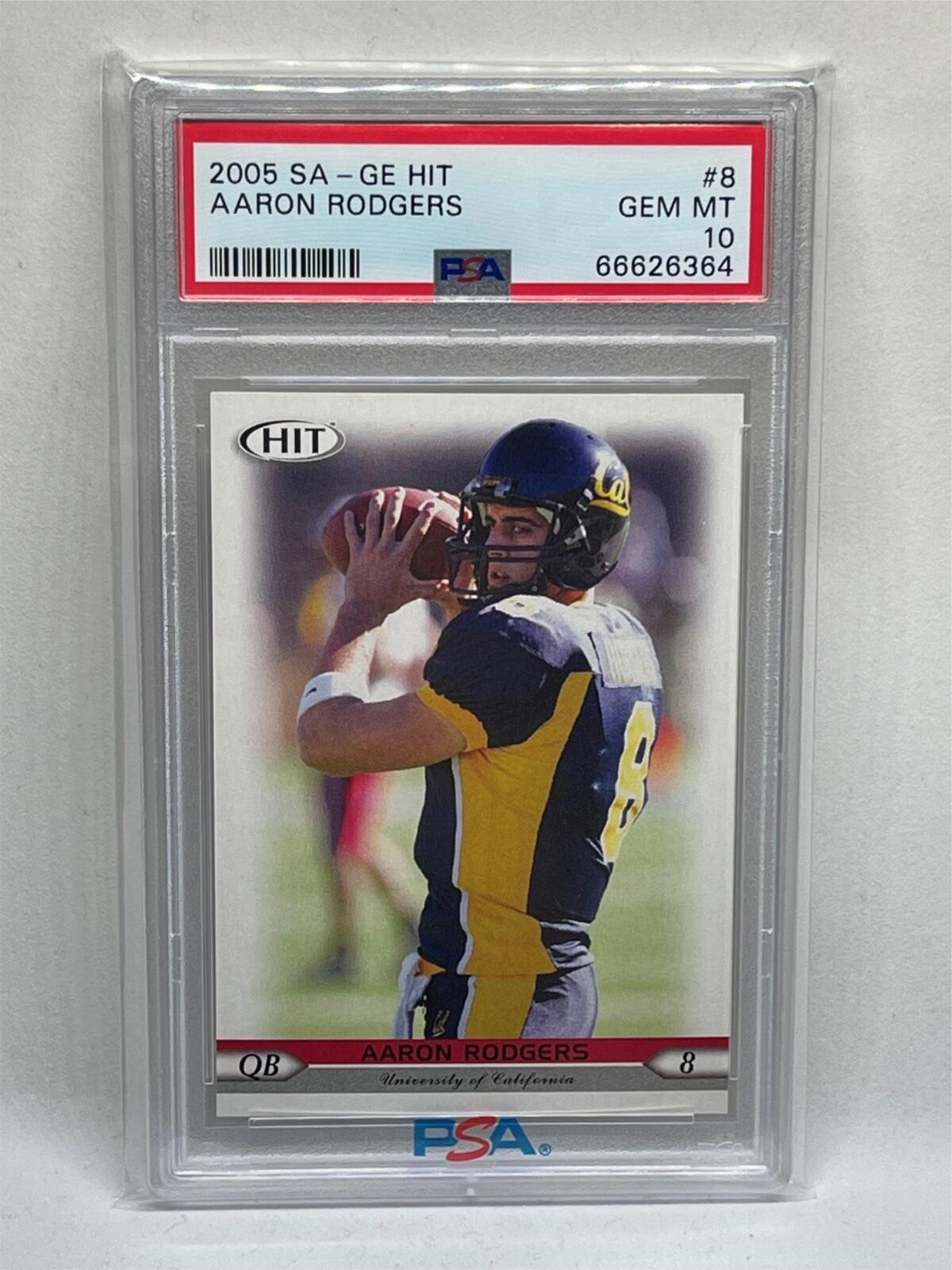 AARON RODGERS 2005 SAGE HIT ROOKIE RC #8 PSA 10 GEM MINT