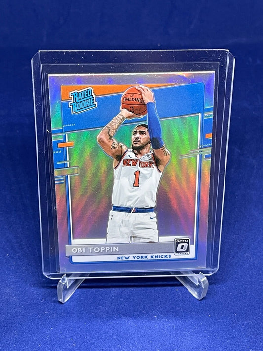 OBI TOPPIN 2019-20 PANINI DONRUSS OPTIC RATED ROOKIE SILVER PRIZM HOLO RC #158