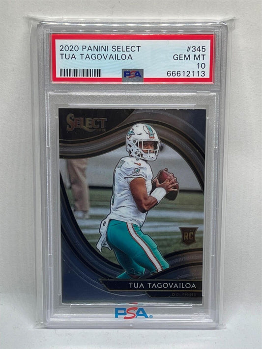 TUA TAGOVAILOA 2020 PANINI SELECT FIELD LEVEL ROOKIE RC #345 PSA 10 GEM MINT