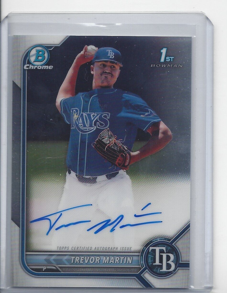 TREVOR MARTIN 2022 BOWMAN DRAFT CHROME 1ST PROSPECT ON CARD AUTO