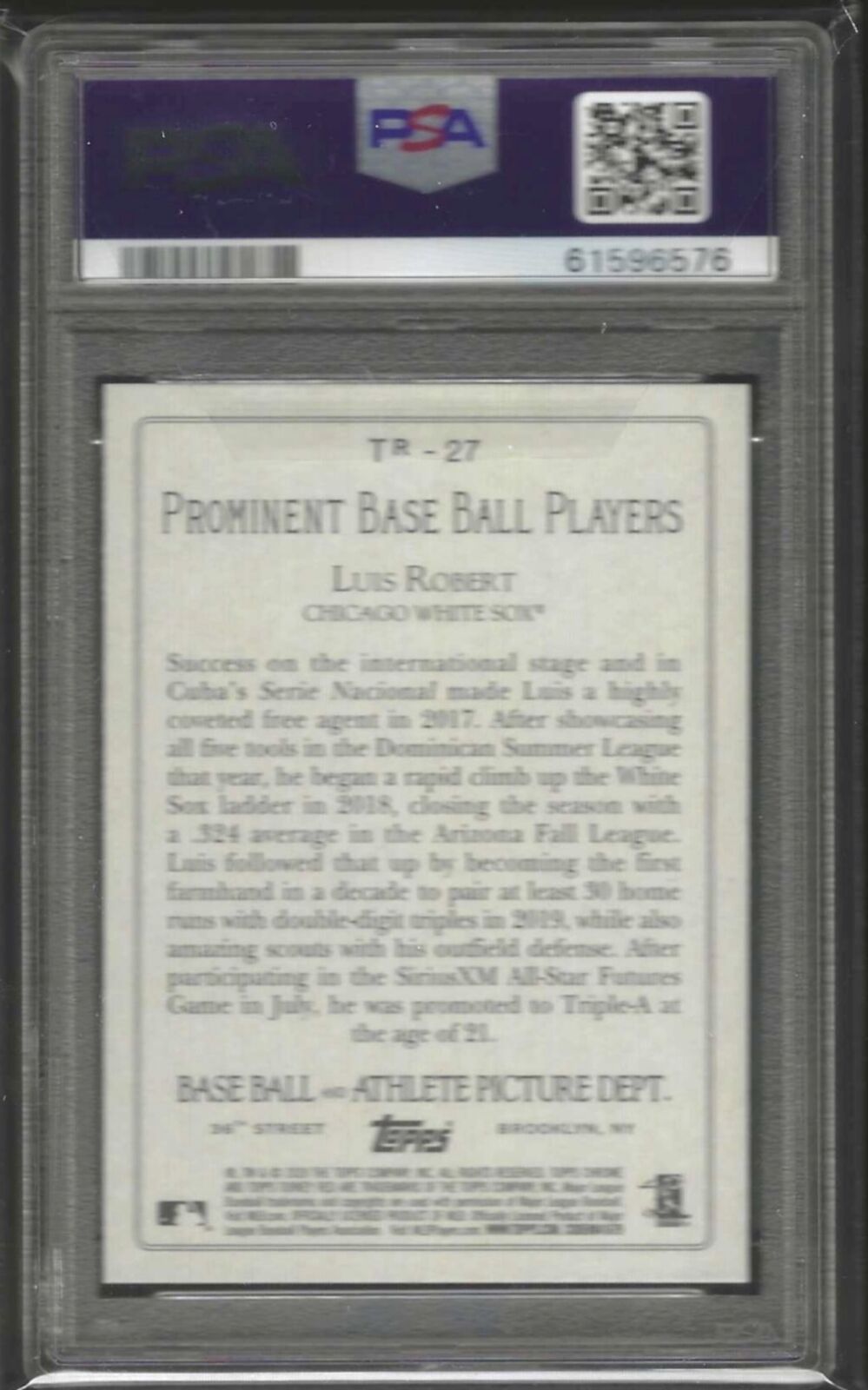 LUIS ROBERT 2020 TOPPS TURKEY RED ROOKIE RC #TR-27 PSA 9 MINT