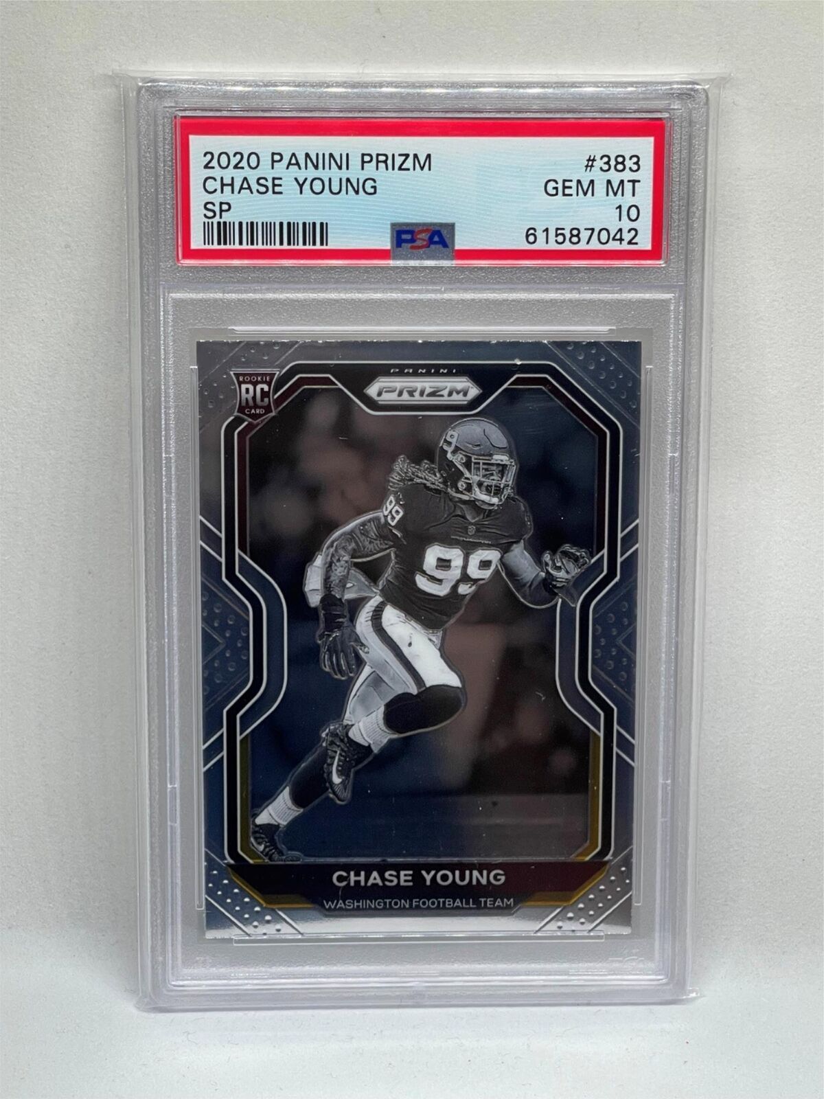 CHASE YOUNG 2020 PANINI PRIZM SP NEGATIVE VARIATION ROOKIE RC #383 PSA 10 GEM