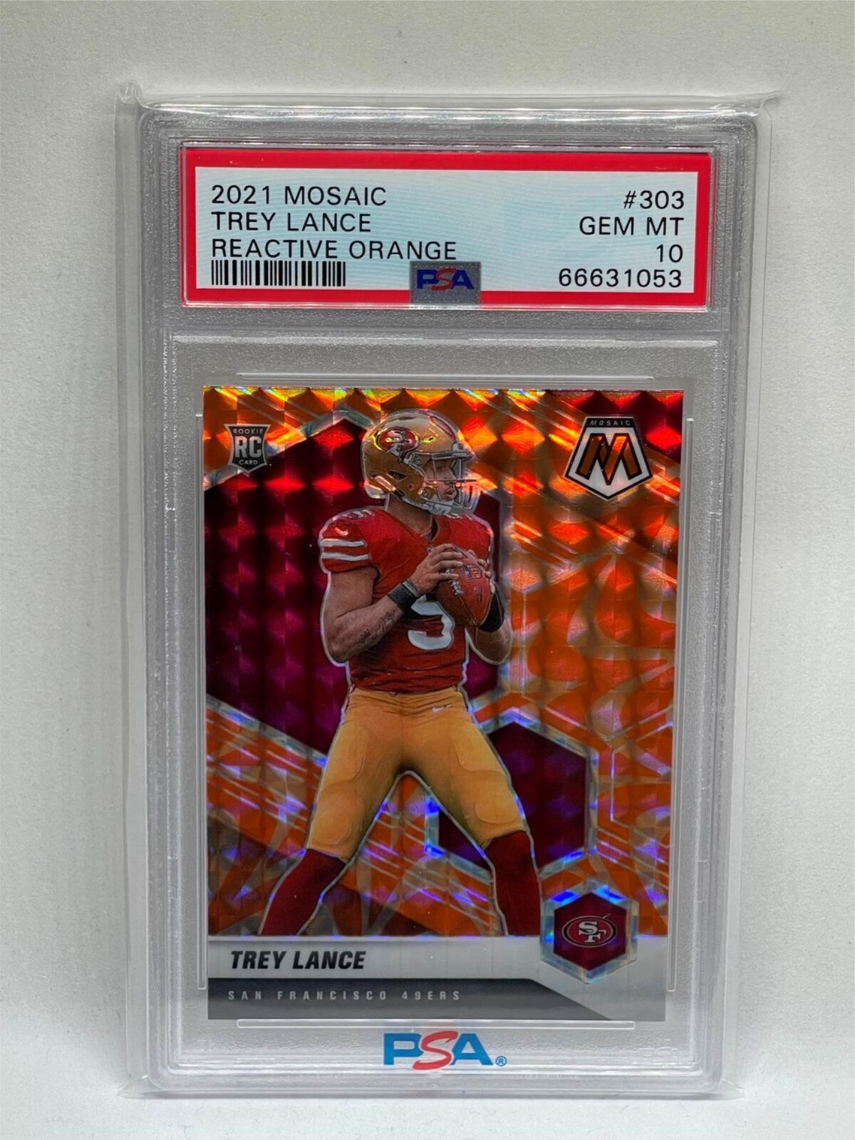 TREY LANCE 2021 PANINI MOSAIC REACTIVE ORANGE ROOKIE RC #303 PSA 10 GEM MINT