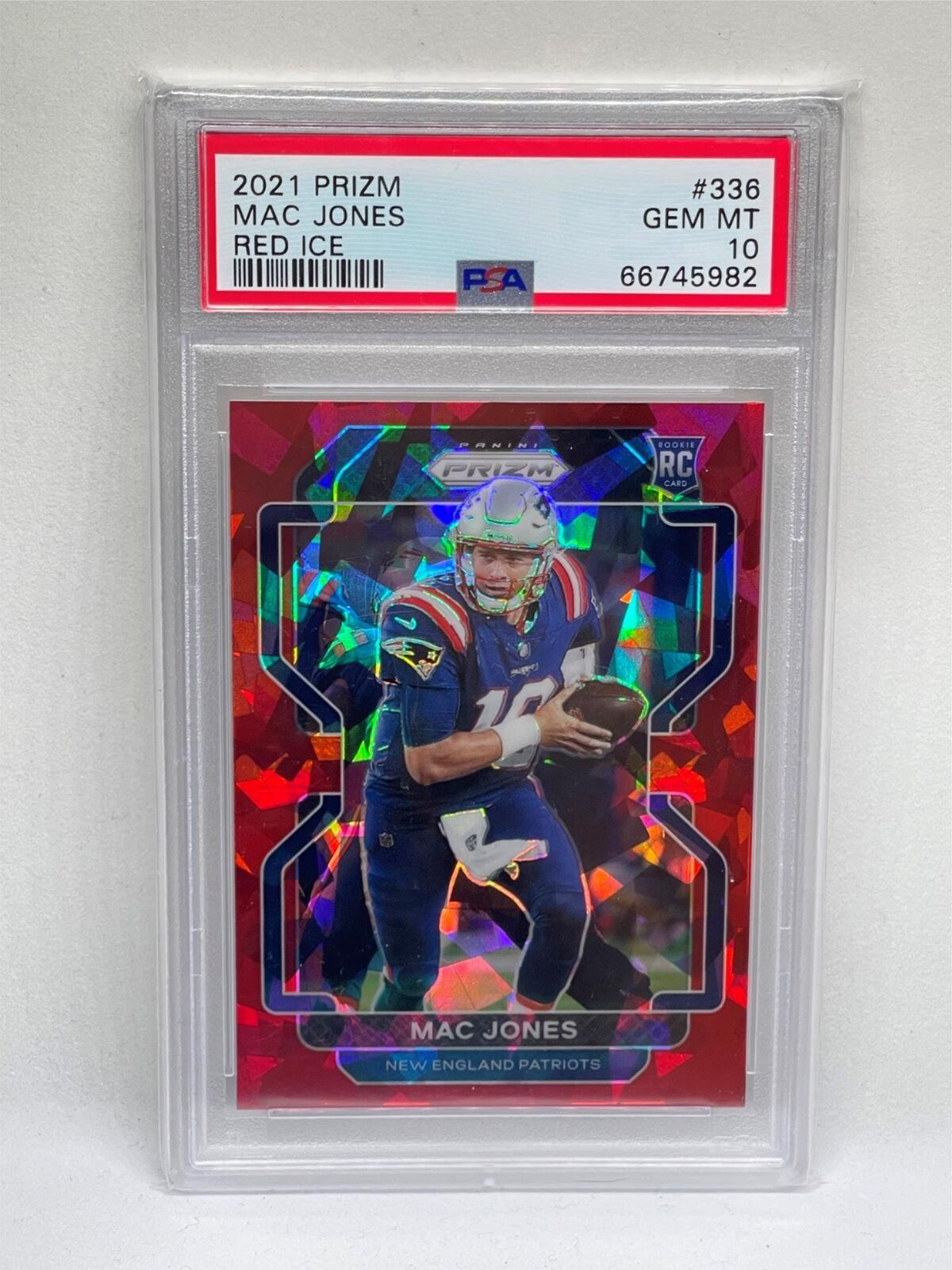 MAC JONES 2021 PANINI PRIZM RED ICE PRIZM ROOKIE RC #336 PSA 10 GEM MINT