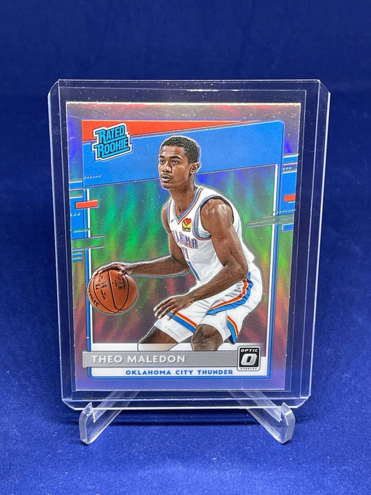 THEO MALEDON 2019-20 PANINI DONRUSS OPTIC RATED ROOKIE SILVER PRIZM HOLO RC #184