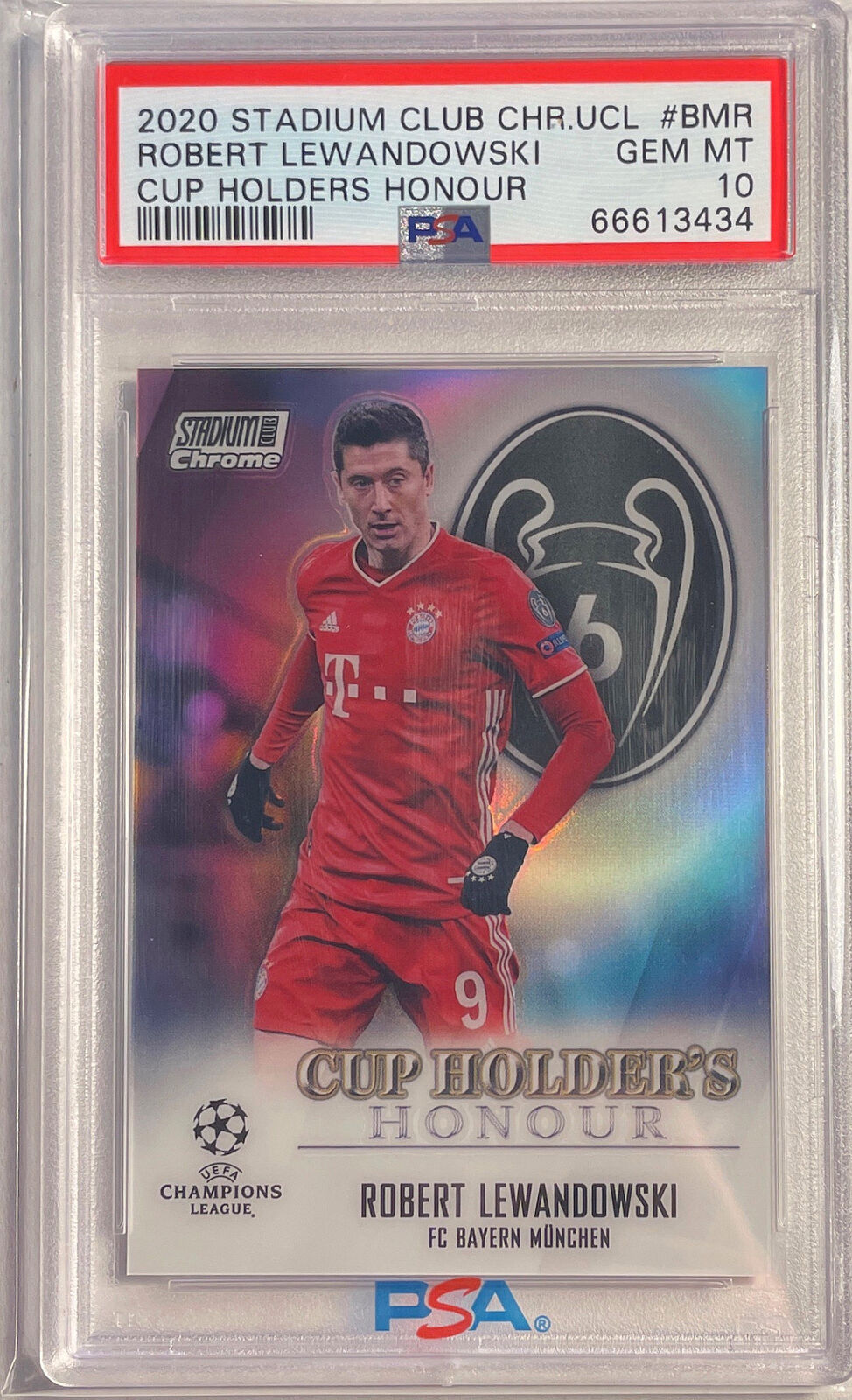 ROBERT LEWANDOWSKI 2020-21 STADIUM CLUB CHROME CUP HOLDERS HONOUR PSA 10 POP 2