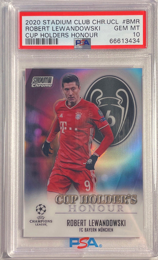 ROBERT LEWANDOWSKI 2020-21 STADIUM CLUB CHROME CUP HOLDERS HONOUR PSA 10 POP 2