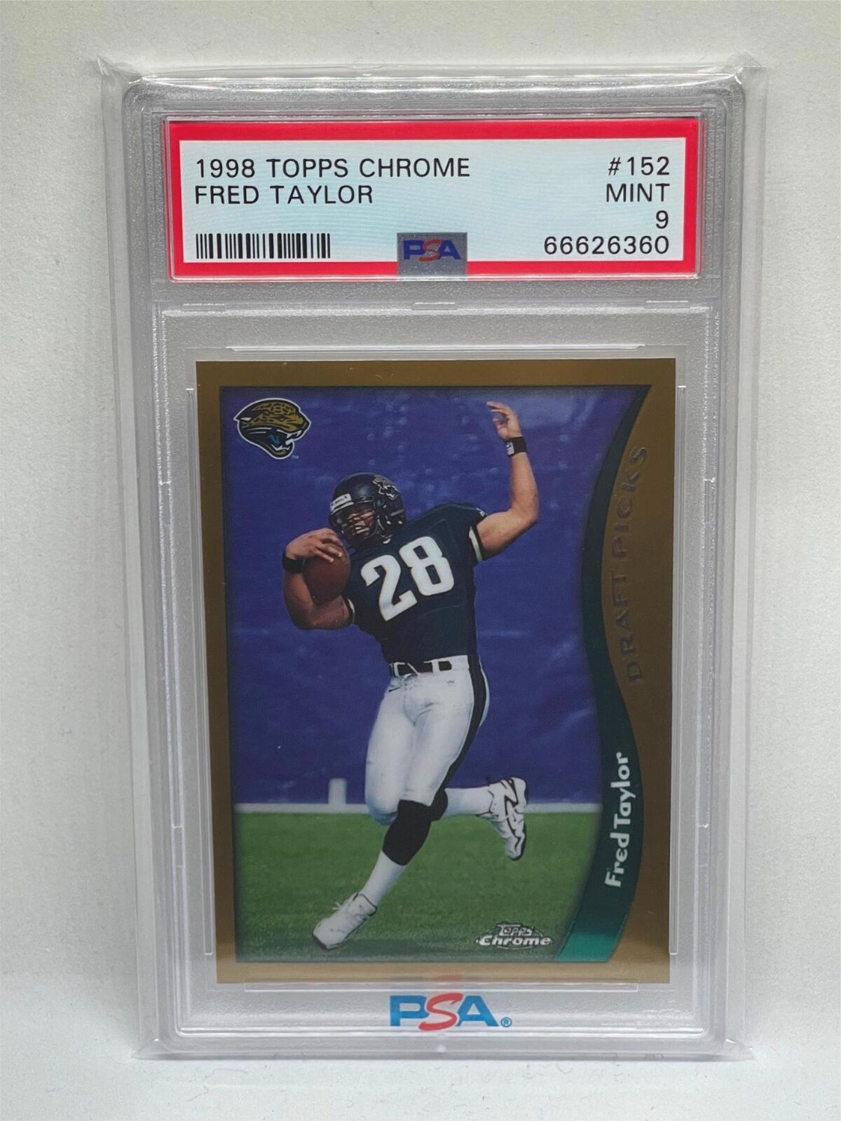 FRED TAYLOR 1998 TOPPS CHROME ROOKIE RC #152 PSA 9 MINT