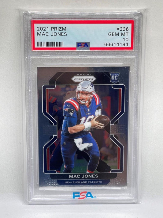 MAC JONES 2021 PANINI PRIZM ROOKIE RC #336 PSA 10 GEM MINT