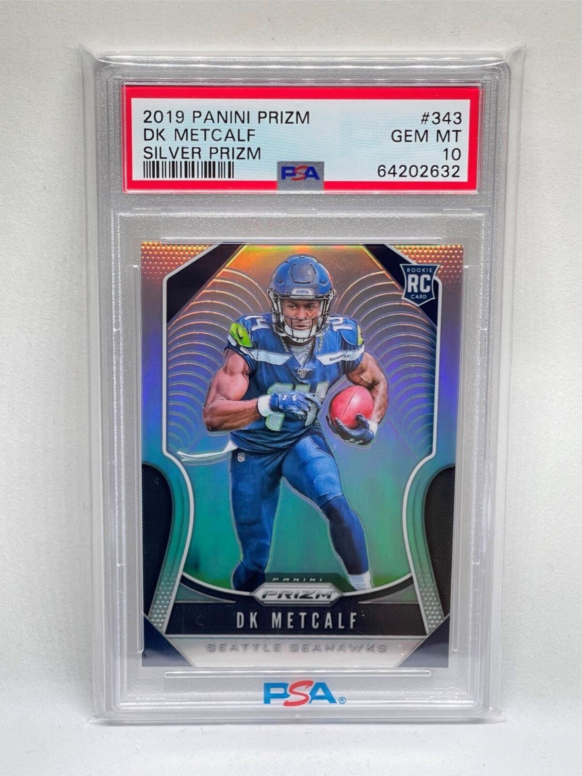 DK METCALF 2019 PANINI PRIZM SILVER PRIZM ROOKIE RC #343 PSA 10 GEM MINT