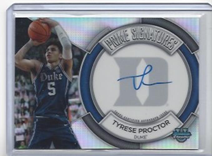 TYRESE PROCTOR 2023-24 BOWMAN CHROME UNIVERSITY PRIME SIGS ON CARD AUTO #D 42/50
