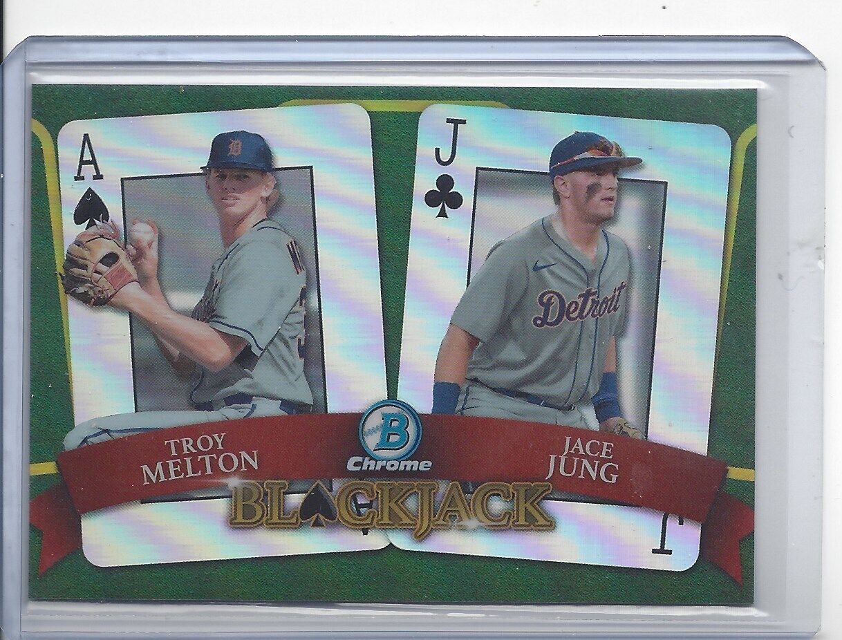 JACE JUNG TROY MELTON 2022 BOWMAN DRAFT CHROME BLACKJACK REFRACTOR #D 182/250