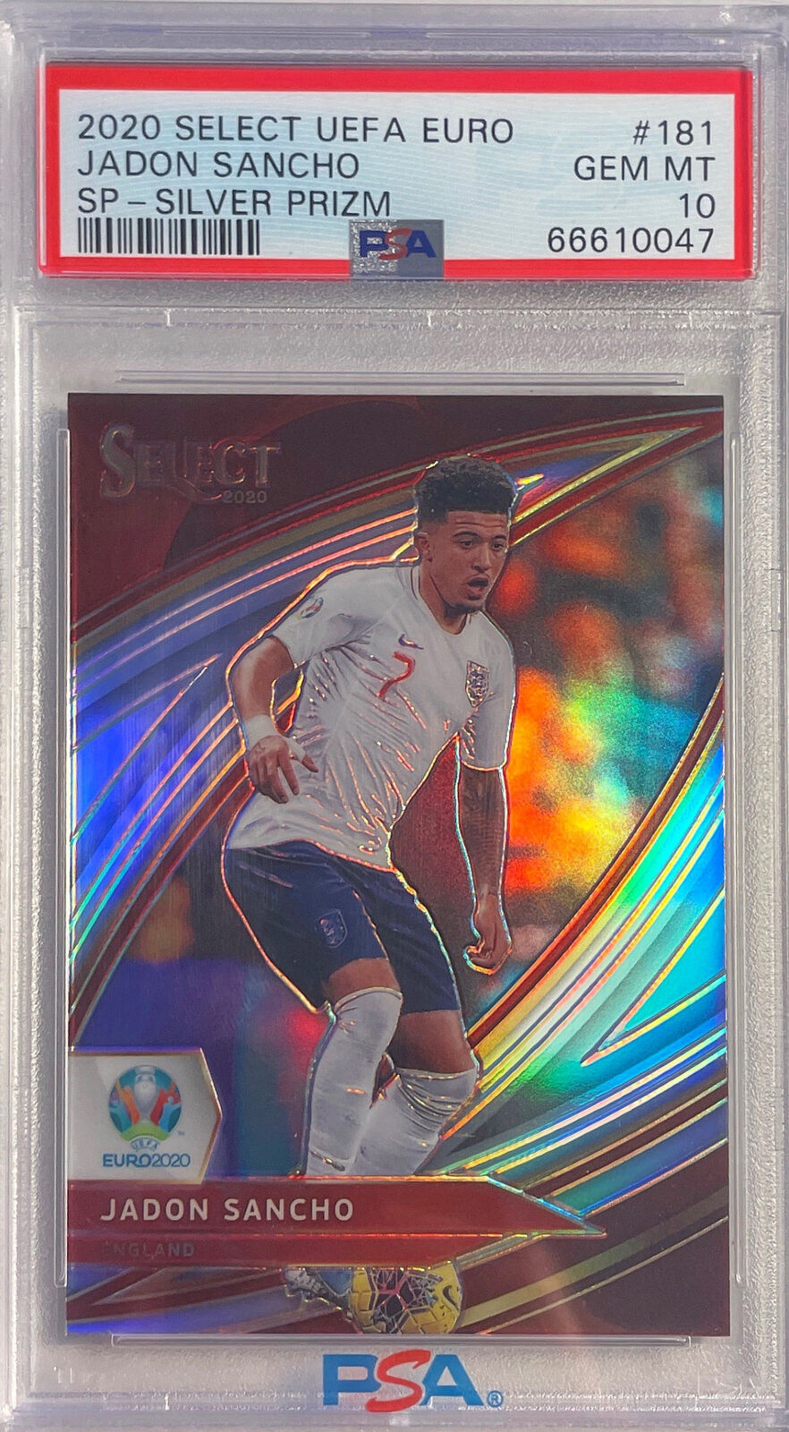 JADON SANCHO 2020-21 SELECT UEFA EURO SILVER PRIZM SP VARIATION 181 PSA 10 POP 6