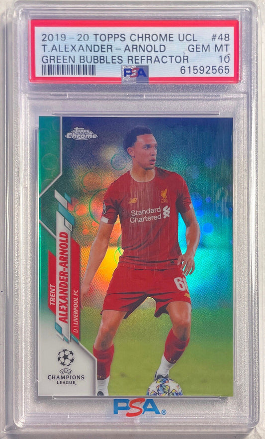 TRENT ALEXANDER-ARNOLD 2019 TOPPS CHROME GREEN BUBBLES REFRACTOR 48 PSA 10 POP 2