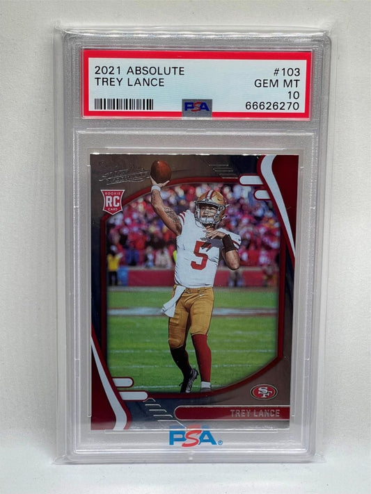 TREY LANCE 2021 PANINI ABSOLUTE ROOKIE RC #103 PSA 10 GEM MINT