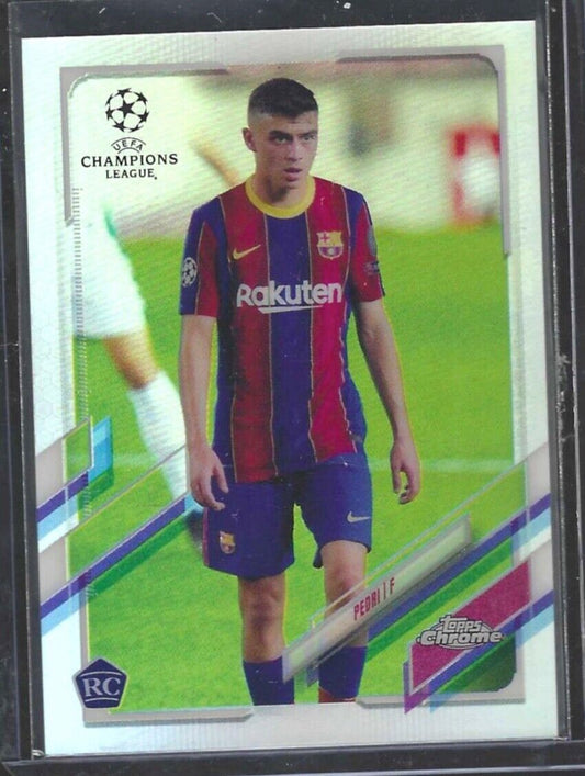 PEDRI 2020-21 TOPPS CHROME SILVER REFRACTOR ROOKIE RC #61