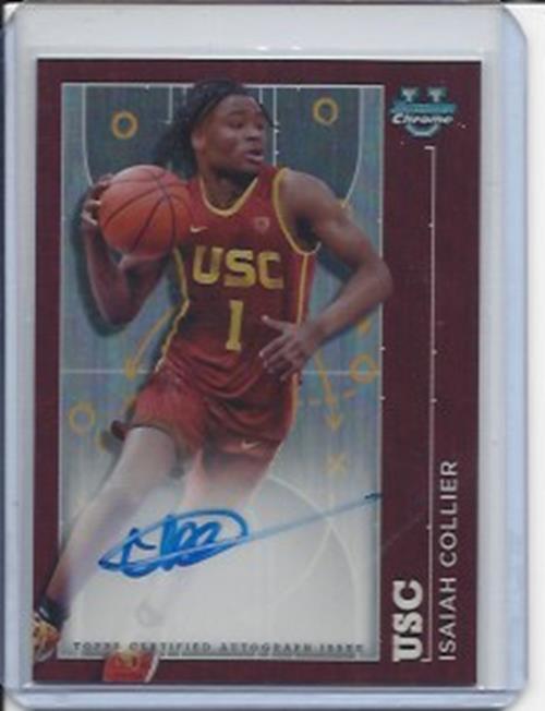 ISAIAH COLLIER 2023-24 BOWMAN CHROME UNIVERSITY PRODIGAL PLAYMAKERS ON CARD AUTO