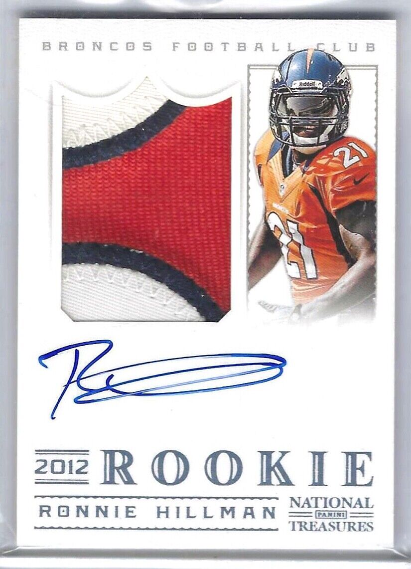 RONNIE HILLMAN 2012 NATIONAL TREASURES PLATINUM RPA ROOKIE PATCH AUTO RC #D 3/5