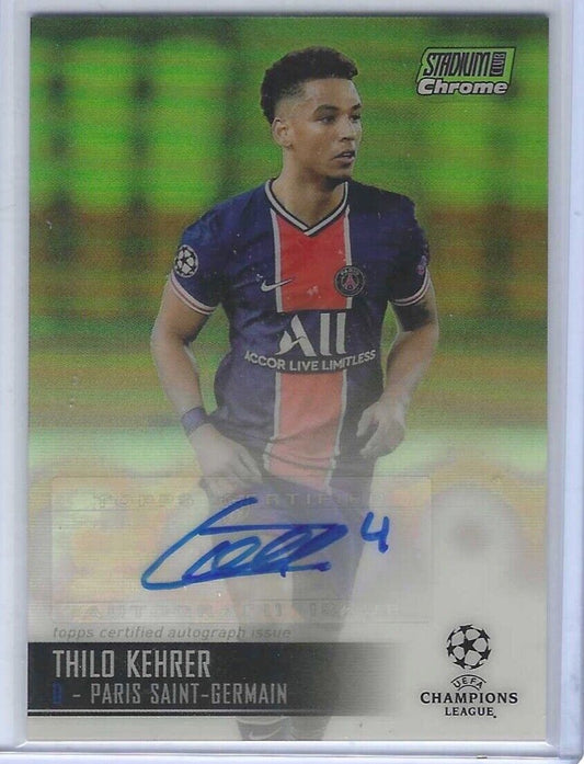 THILO KEHRER 2020-21 TOPPS STADIUM CLUB CHROME GREEN REFRACTOR AUTO #D 60/99