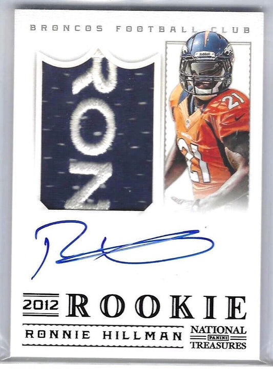 RONNIE HILLMAN 2012 PANINI NATIONAL TREASURES BLACK RPA PATCH AUTO RC #D 15/25