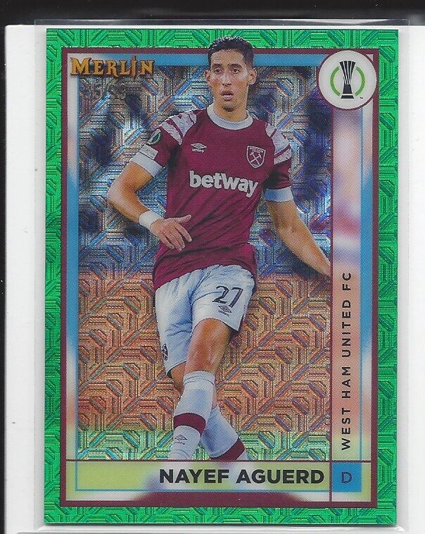 NAYEF AGUERD 2022-23 TOPPS MERLIN CHROME GREEN MOJO REFRACTOR #D 71/99