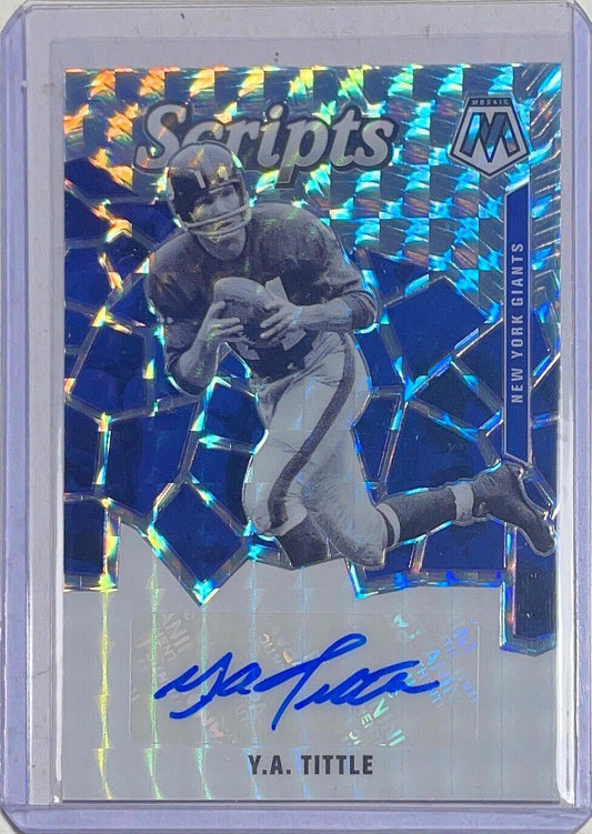 Y.A. TITTLE 2020 PANINI MOSAIC SCRIPTS AUTO PRIZM #S24