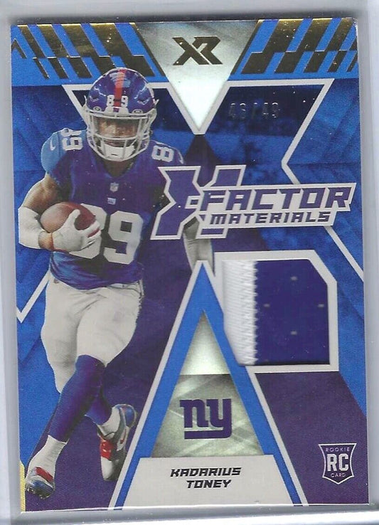 KADARIUS TONEY 2021 PANINI XR BLUE FOIL ROOKIE PATCH RC #D 46/49