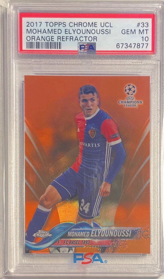 MOHAMED ELYOUNOUSSI 2017 TOPPS CHROME ORANGE REFRACTOR #D 25/25 PSA 10 POP 1/1