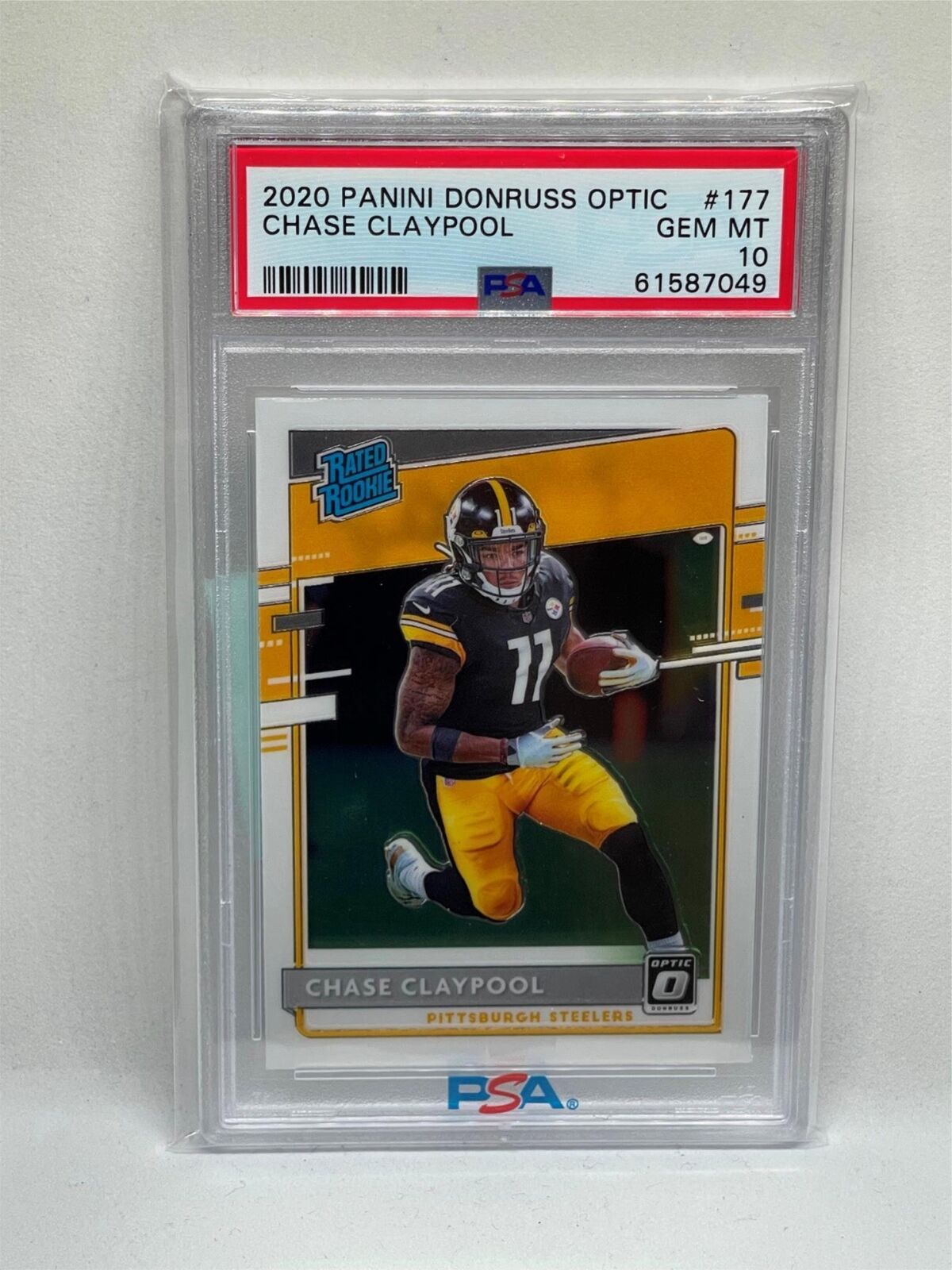 CHASE CLAYPOOL 2020 PANINI DONRUSS OPTIC RATED ROOKIE RC #177 PSA 10 GEM MINT