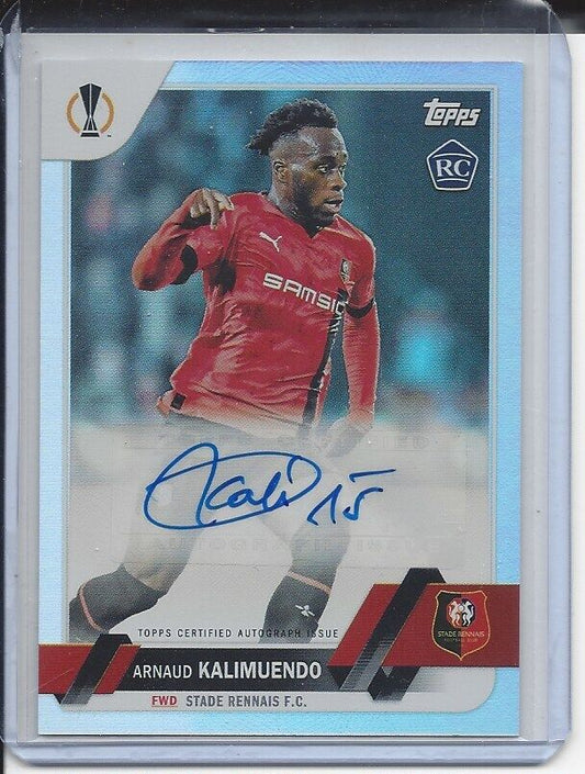 ARNAUD KALIMUENDO 2022-23 TOPPS CLUB COMPETITIONS SILVER FOIL ROOKIE AUTO RC