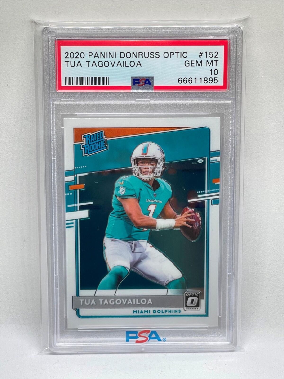 TUA TAGOVAILOA 2020 PANINI DONRUSS OPTIC RATED ROOKIE RC #152 PSA 10 GEM MINT