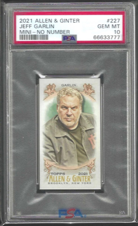 JEFF GARLIN 2021 ALLEN AND GINTER NO NUMBER SP /50 MINI #227 PSA 10 GEM POP 1/1