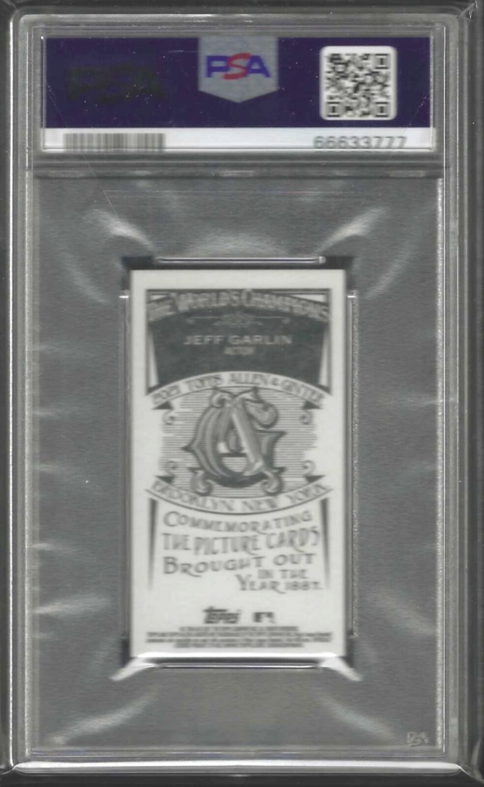 JEFF GARLIN 2021 ALLEN AND GINTER NO NUMBER SP /50 MINI #227 PSA 10 GEM POP 1/1