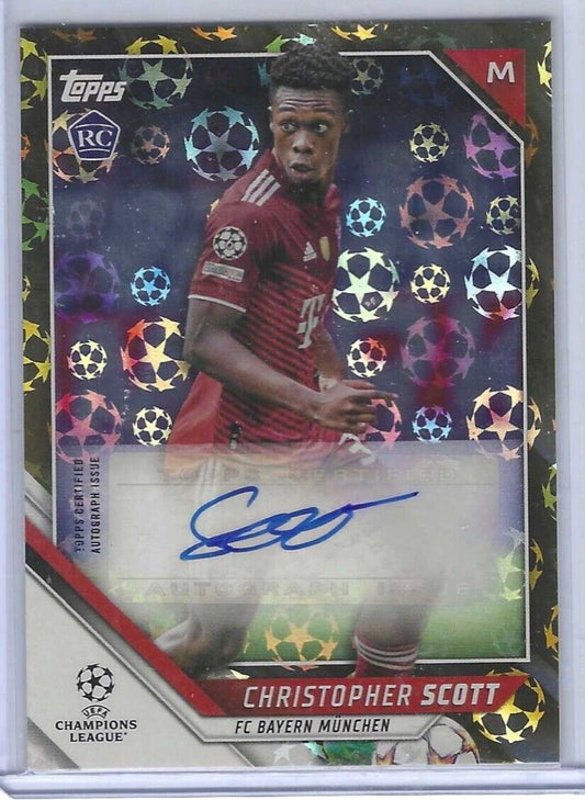 CHRISTOPHER SCOTT 2021-22 TOPPS GOLD STARBALL FOIL ROOKIE AUTO RC #D 27/50