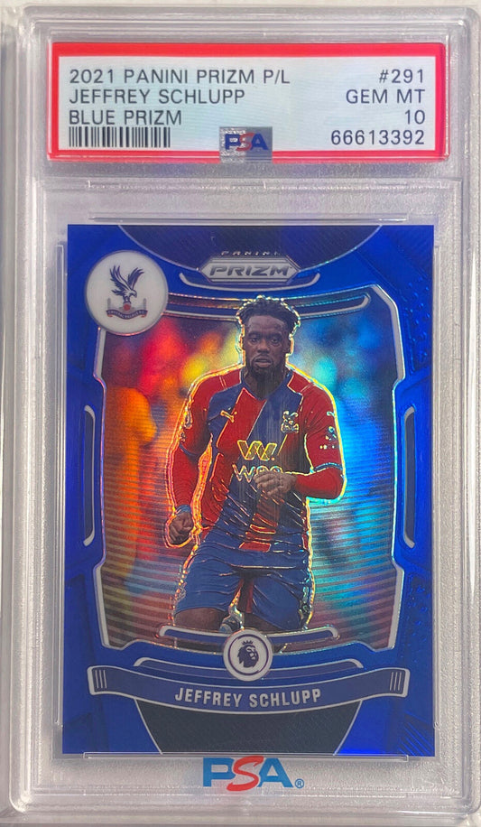 JEFFREY SCHLUPP 2021-22 PANINI PRIZM EPL BLUE #D 161/340 PSA 10 GEM MINT POP 1/1
