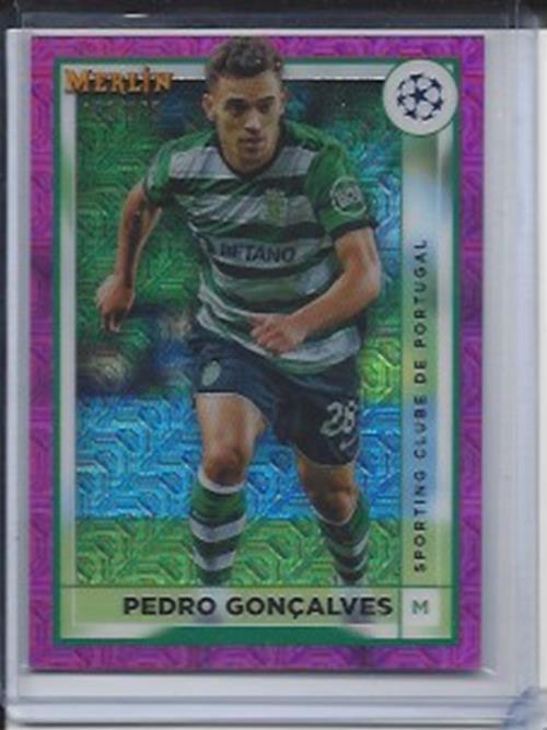 PEDRO GONCALVES 2022-23 TOPPS MERLIN CHROME PINK MOJO REFRACTOR #D 135/275