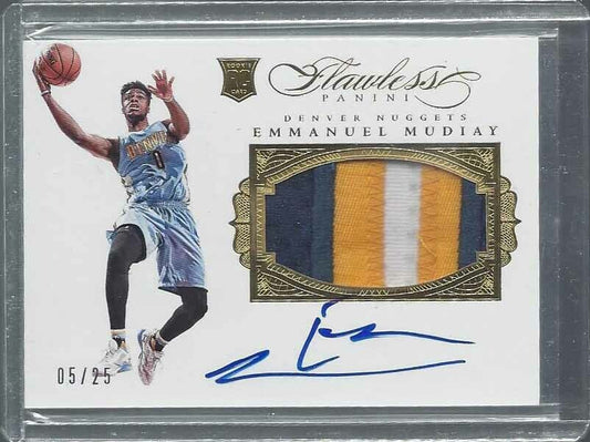 EMMANUEL MUDIAY 2015-16 FLAWLESS GOLD RPA JUMBO 3 COLOR PATCH AUTO RC #D 5/25