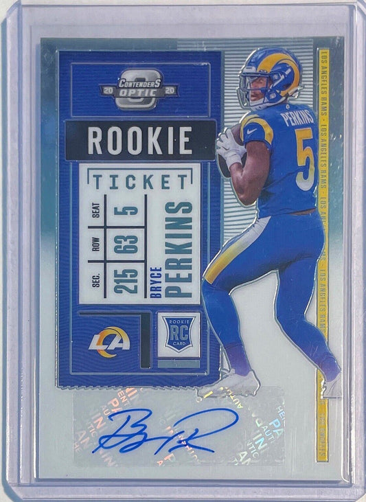 BRYCE PERKINS 2020 PANINI CONTENDERS OPTIC ROOKIE TICKET AUTO ROOKIE RC #201