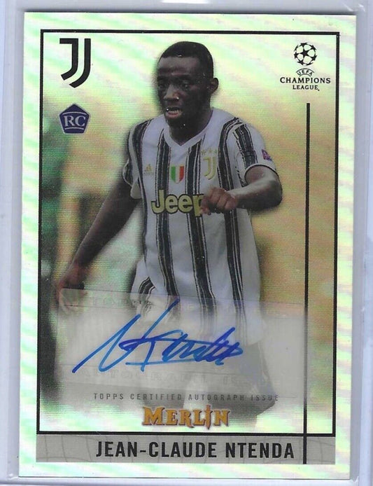 JEAN-CLAUDE NTENDA 2020-21 TOPPS MERLIN CHROME SILVER REFRACTOR AUTO RC #BCA-JN