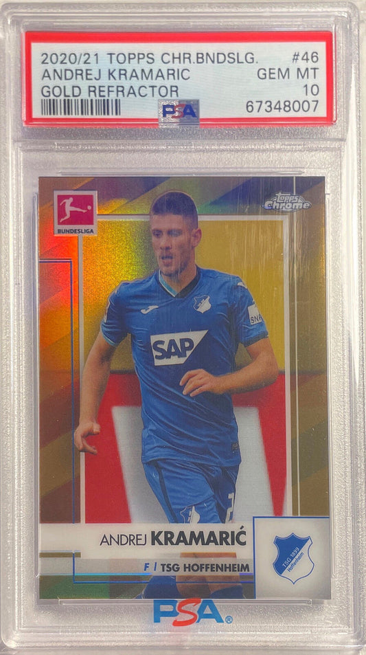 ANDREJ KRAMARIC 2020 TOPPS CHROME BUNDESLIGA GOLD REFRACTOR /50 PSA 10 POP 1/1