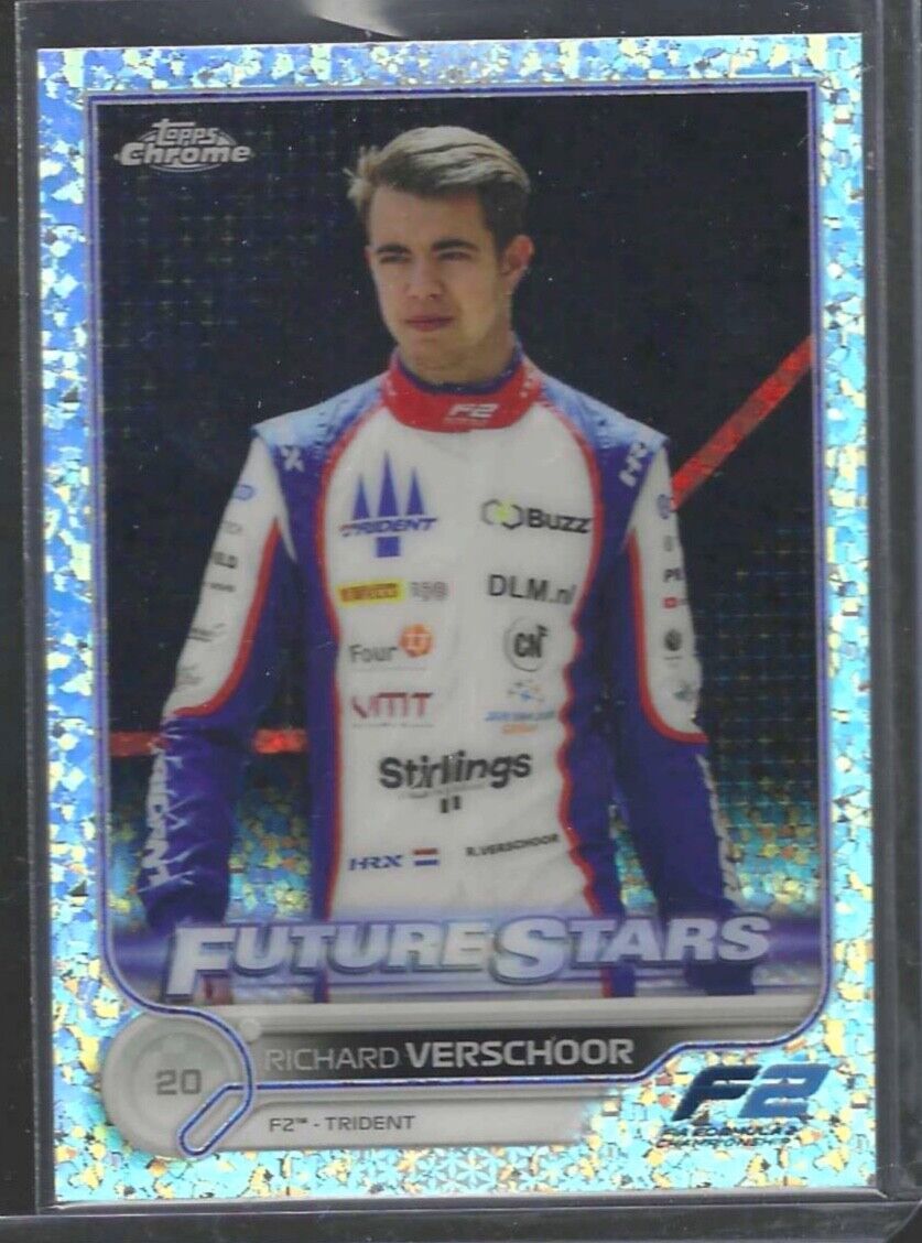 RICHARD VERSCHOOR 2022 TOPPS CHROME F1 SPECKLE REFRACTOR FUTURE STARS #D 117/299