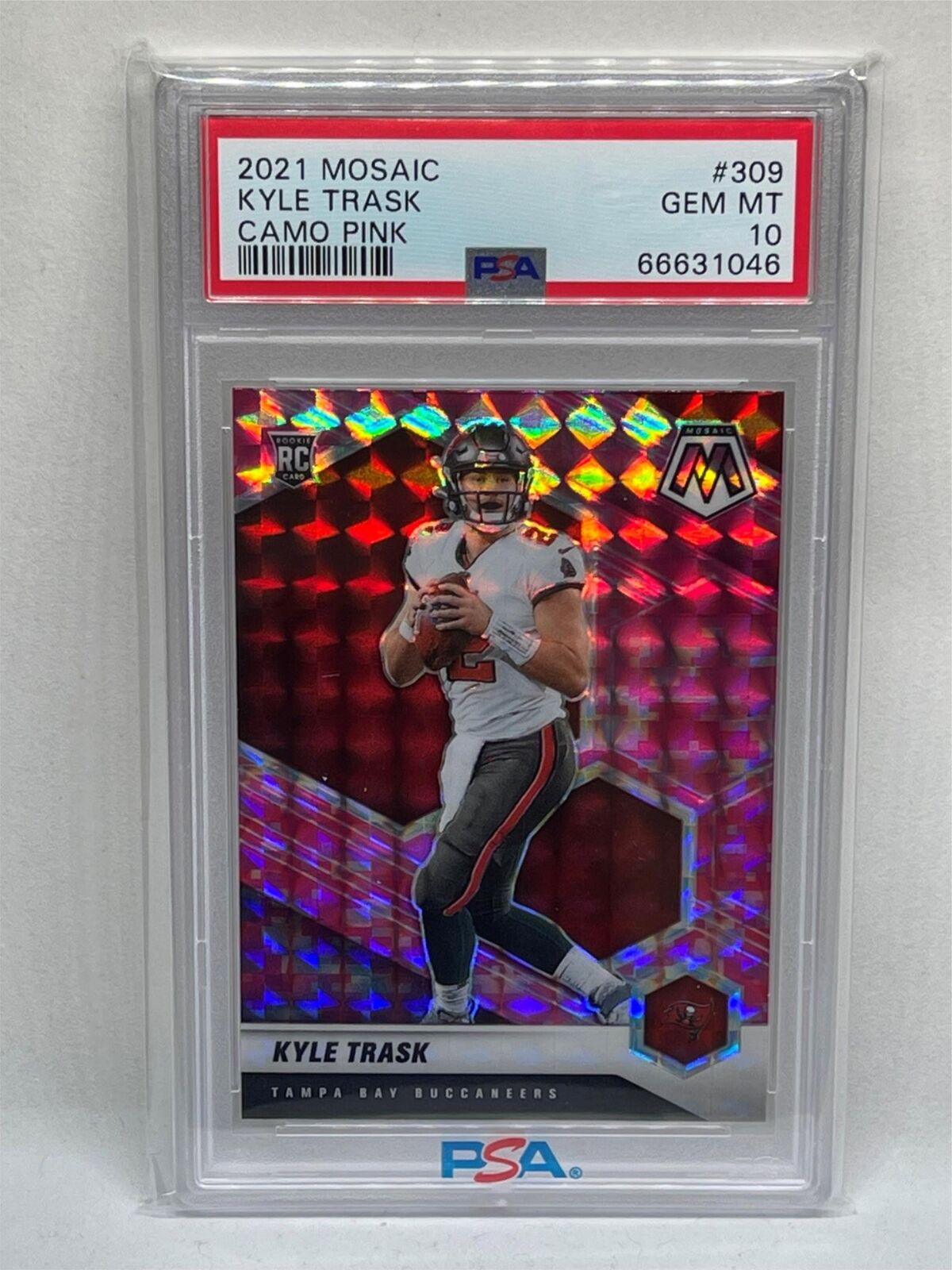KYLE TRASK 2021 PANINI MOSAIC CAMO PINK PRIZM ROOKIE RC # 309 PSA 10 GEM MINT